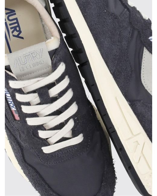 Autry White Reelwind Suede And Nylon Sneakers