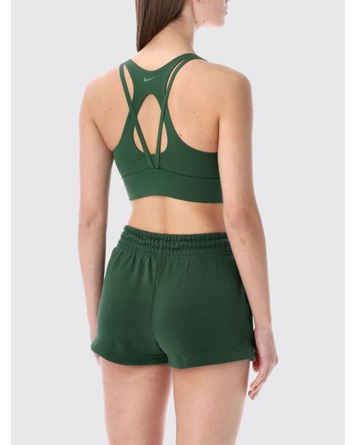 Nike Green Stretch Technical Fabric Cropped Fit Top