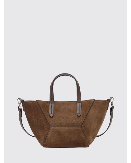 Brunello Cucinelli Brown Bc Duo Suede Bag