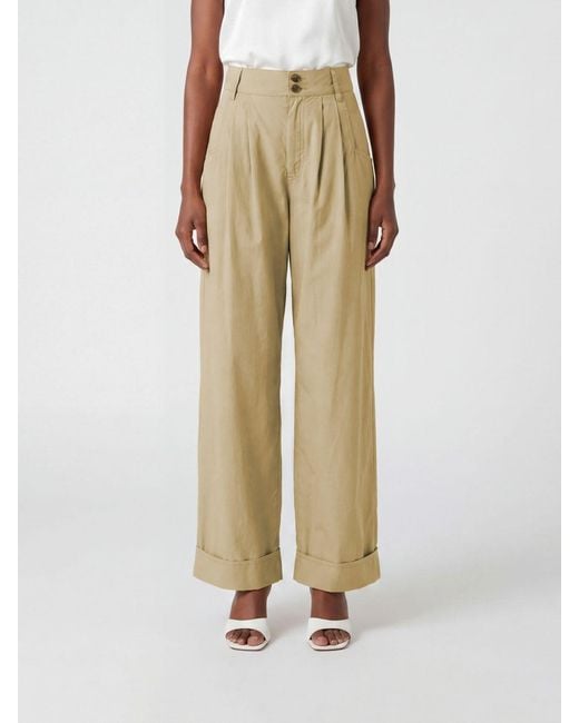 Jacob Cohen Natural Wide Cotton Trousers
