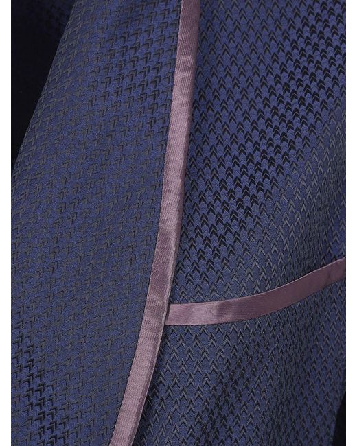 Maison Margiela Blue Virgin Wool Blend Robe Jacket