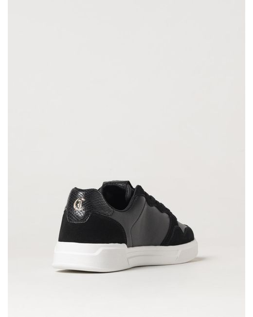 Just Cavalli Black Leather Low Top Sneakers