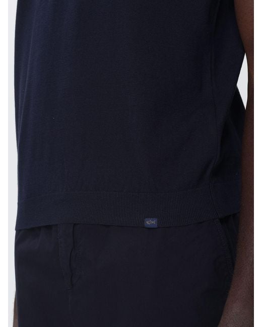 Paul & Shark Blue Paul &Amp Shark Cotton Knit Polo Shirt for men