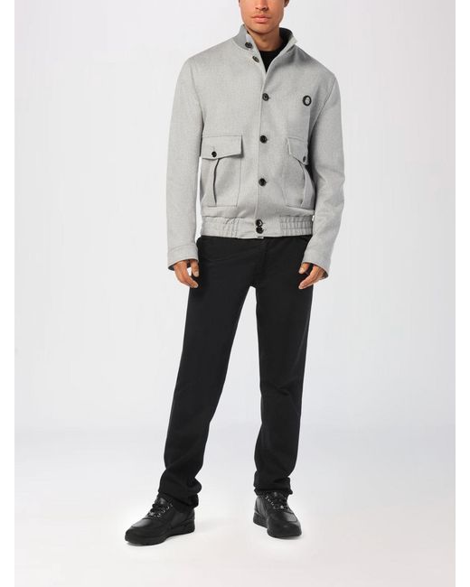 Billionaire Gray Wool Bomber Jacket for men