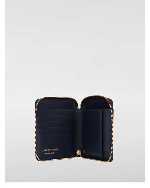 Comme des Garçons Blue Leather Wallet for men