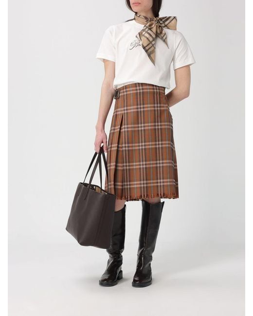 Burberry Natural Check Wool Skirt