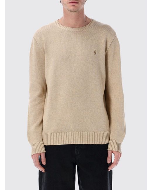 Polo Ralph Lauren Natural Cotton Crew-Neck Pullover With Logo for men