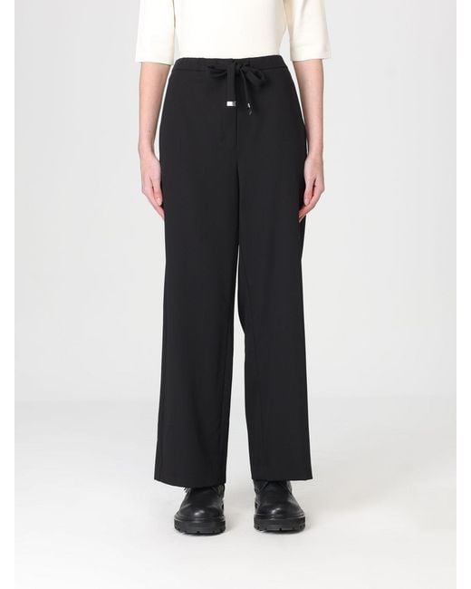 Max Mara Black Virgin Wool Trousers With Drawstring