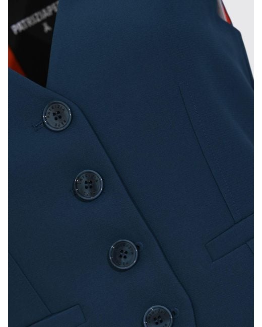 Patrizia Pepe Blue Single-Breasted Vest