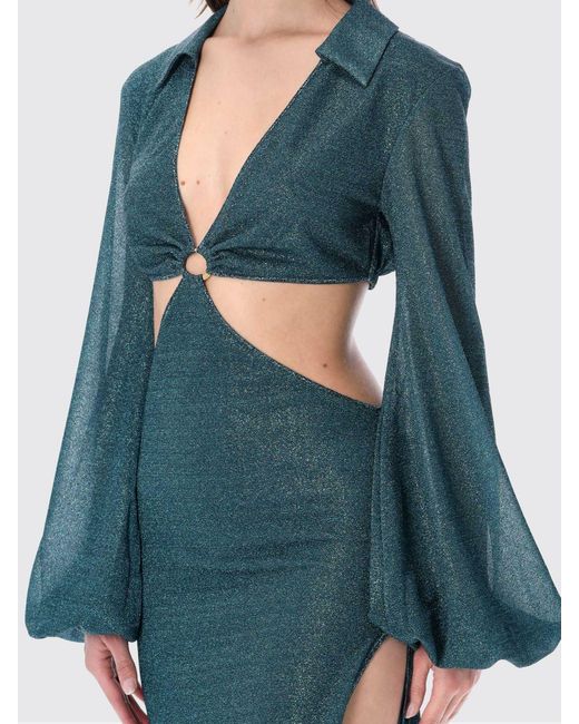 Oseree Blue Lurex Viscose Dress