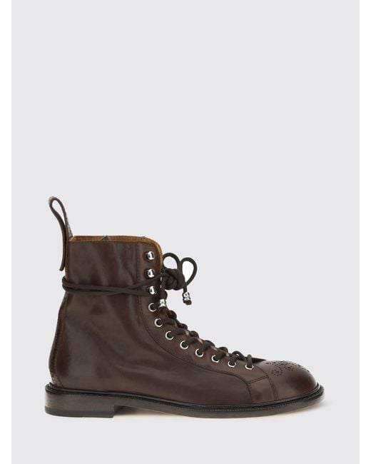 Versace Brown Billy Leather Ankle Boots for men