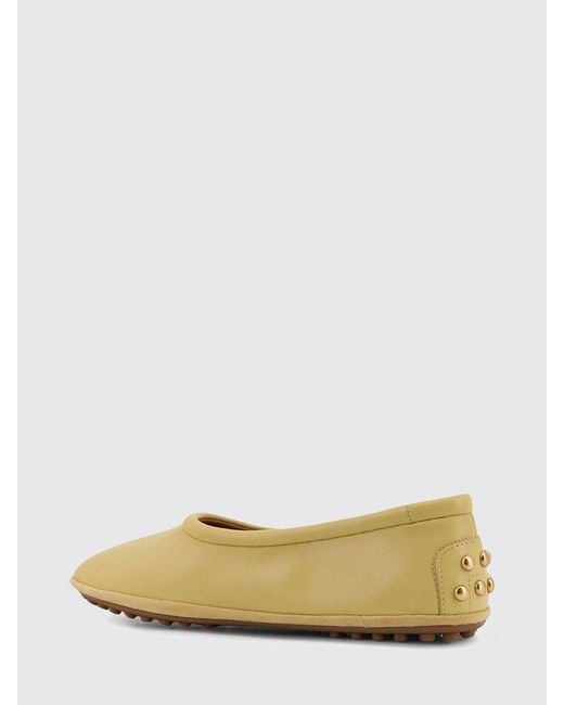 Tod's Yellow Leather Ballerinas
