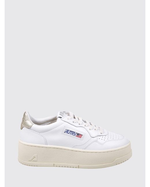 Autry White Medalist Platform Leather Sneakers