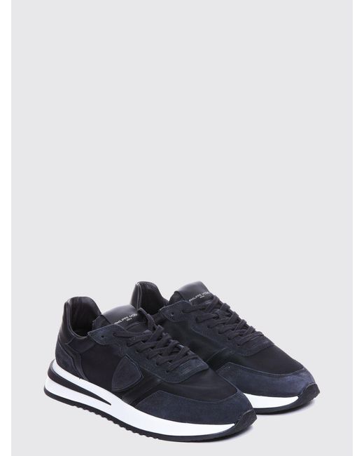 Philippe Model Blue Suede And Mesh Sneakers for men
