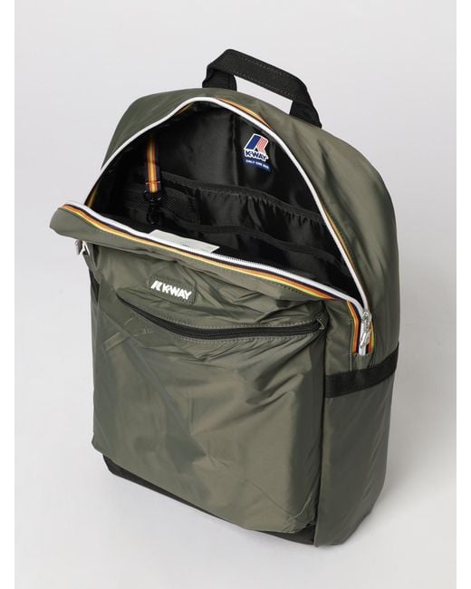 K-Way Green Laon Ripstop Nylon Backpack for men