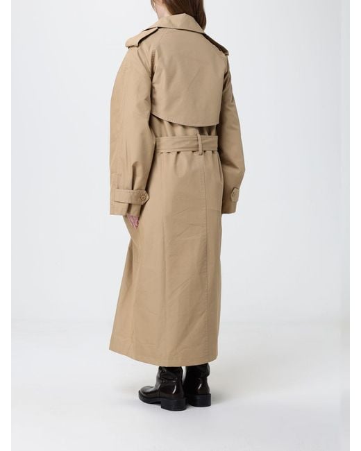 Frankie Shop Natural Cotton Blend Oversized Trench Coat