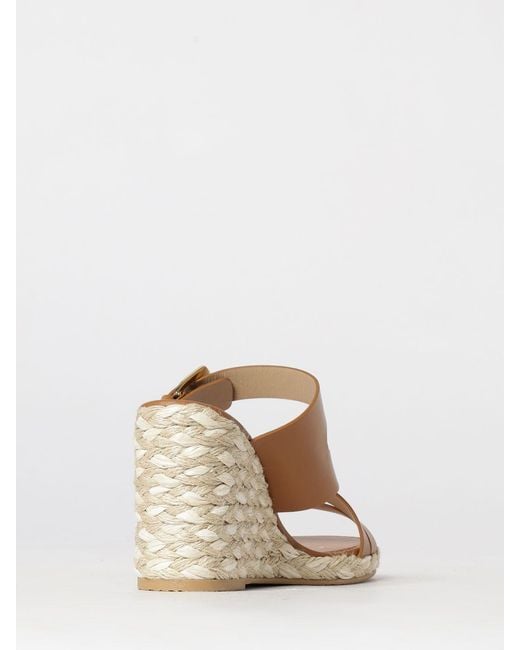 Stuart Weitzman Natural Sai Leather Wedge Espadrilles