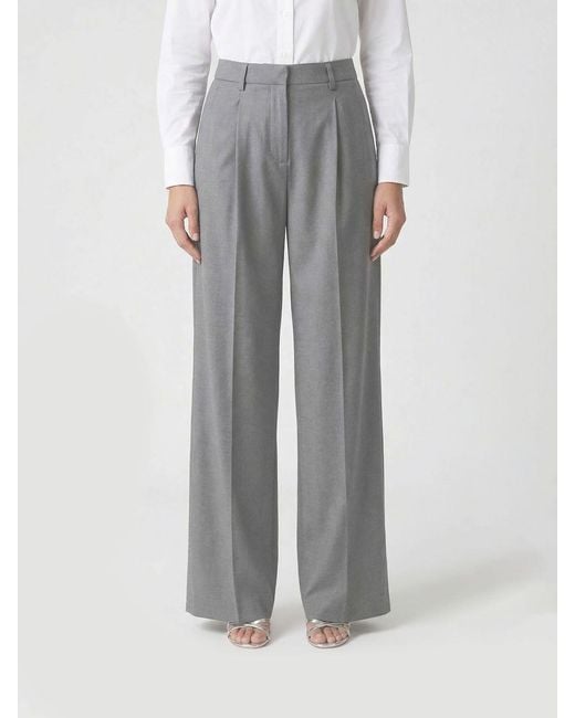 Giorgio Armani Gray Silk Palazzo Trousers