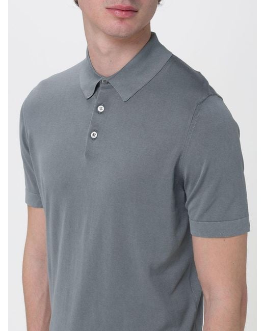 Drumohr Blue Cotton Polo Shirt for men