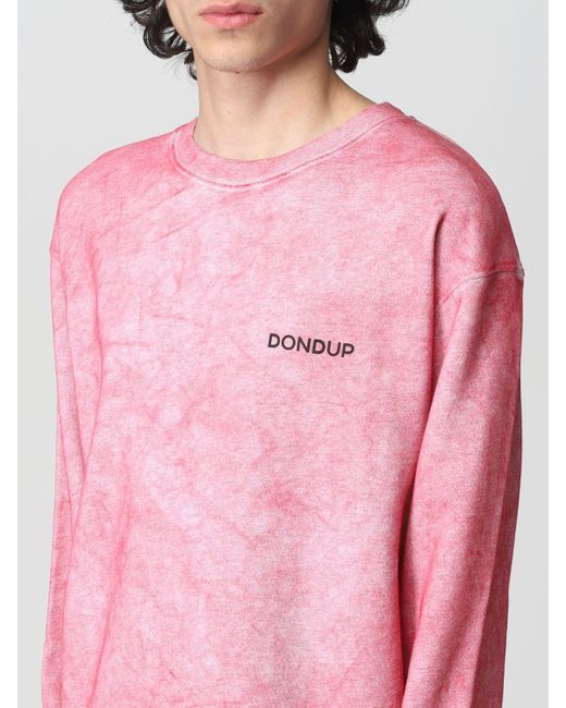 Dondup Cotton Sweatshirt With Print in Coral (Pink) for Men - Lyst