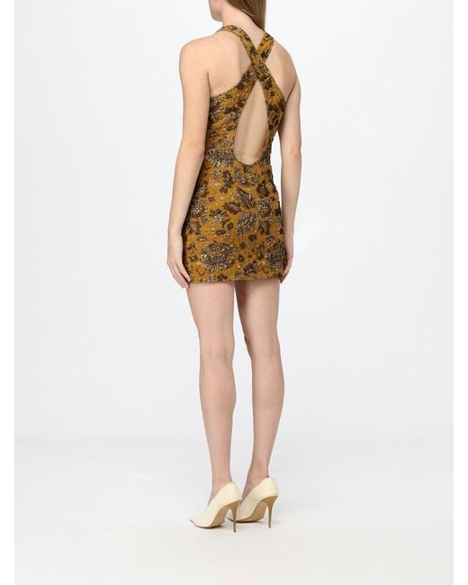 Saint Laurent Yellow Floral Print Crêpe Mini Sheath Dress With Halter Neck