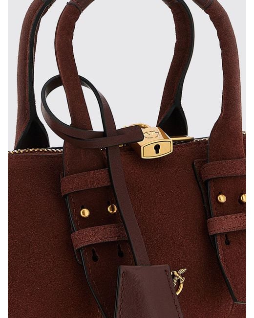 Pinko Brown Escape Suede Bag