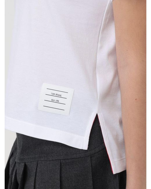 T-shirt in jersey di Thom Browne in White