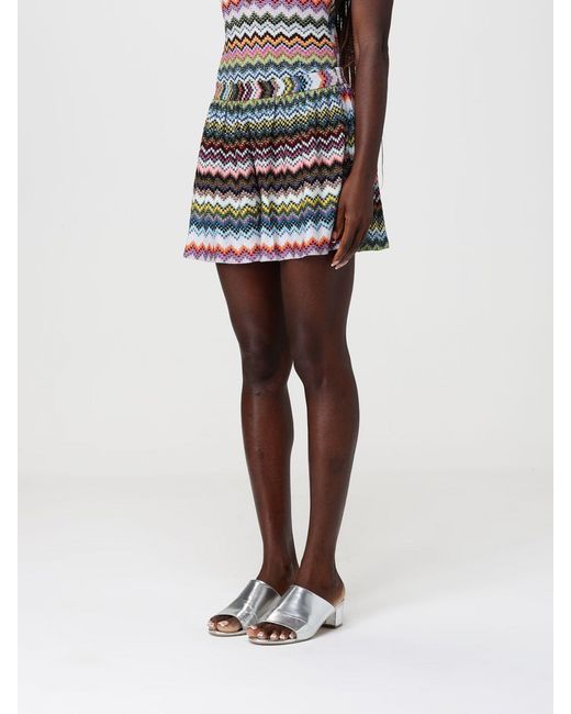 Missoni Black Lurex Viscose Zig-Zag Shorts