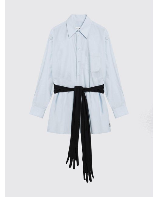 MM6 by Maison Margiela White Cotton Shirt With Belt