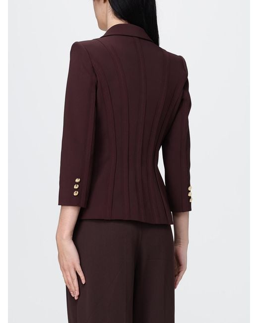 Elisabetta Franchi Red Double-Breasted Blazer