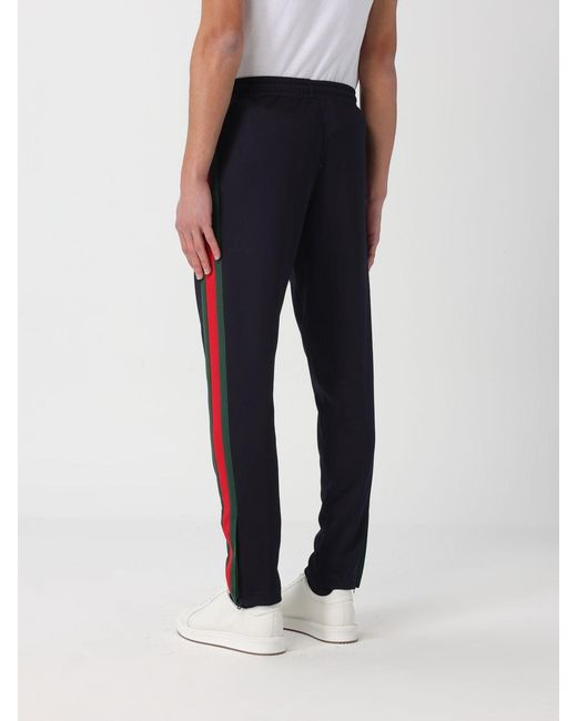 Gucci Blue Web Cotton Blend Jogging Pants for men