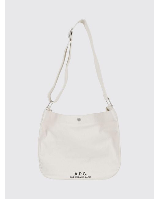 A.P.C. White Journal Canvas Bag for men