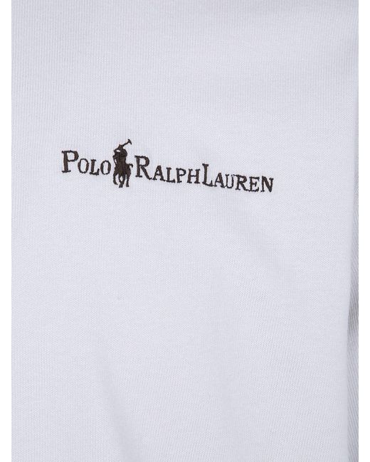 Polo Ralph Lauren Gray Crewneck Cotton T-Shirt With Contrast Logo for men