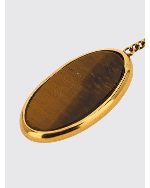Dries Van Noten White Brass Necklace With Stone for men