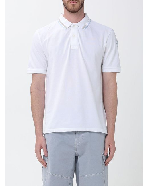 Blauer White Cotton Polo Shirt for men