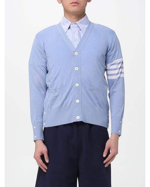 Thom Browne Blue Virgin Wool Cardigan for men