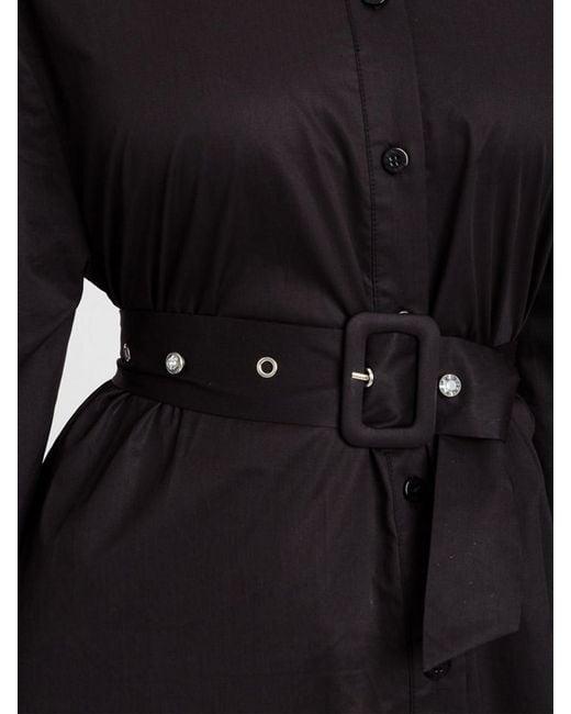 Twinset Black Cotton Shirt Dress