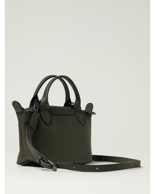 Longchamp Green Le Pliage Xtra Leather Bag With Shoulder Strap