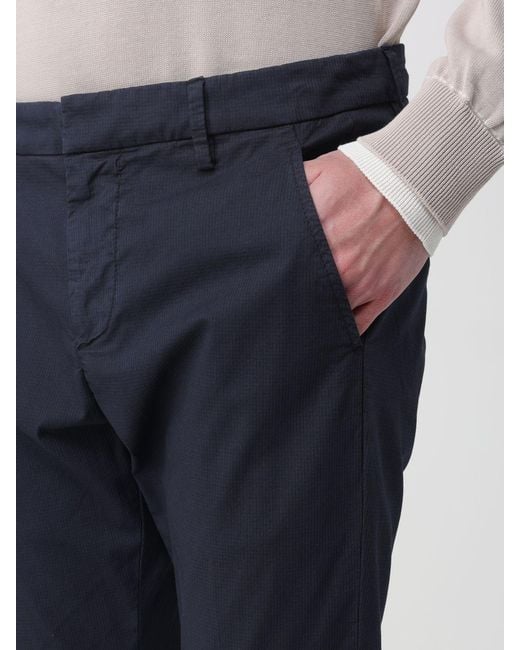 Dondup Blue Gabardine Chino Trousers for men