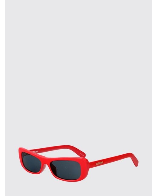 Jacquemus Red Rectangular Aviator Cat-Eye Acetate Sunglasses for men