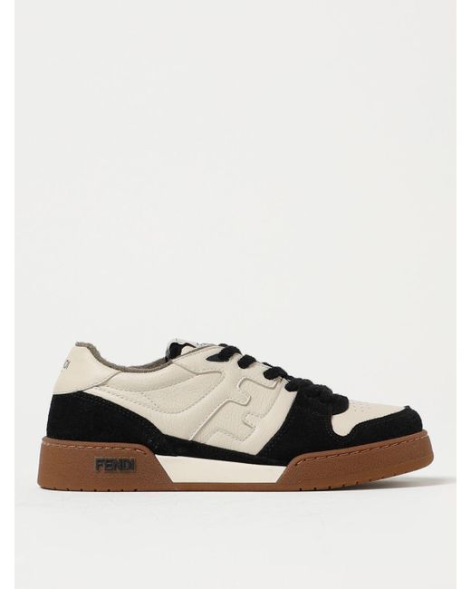 Fendi Black Match Sneakers In Leather With Monogram