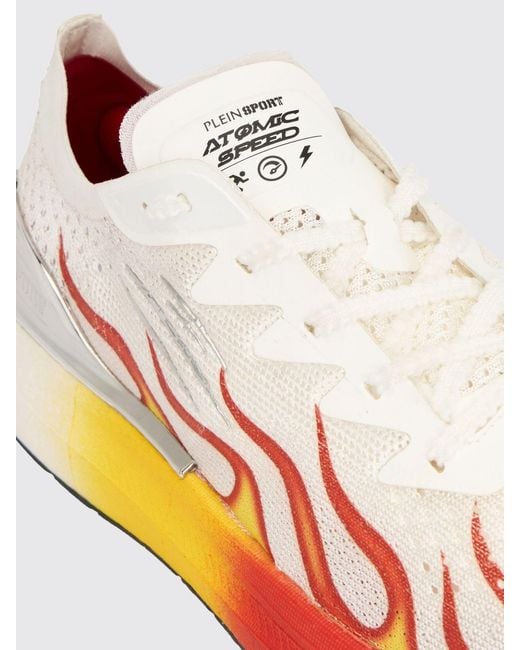 Philipp Plein White Atomic Speed Crochet Knit Sneakers for men