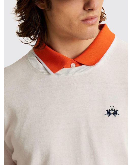La Martina White Sweater for men