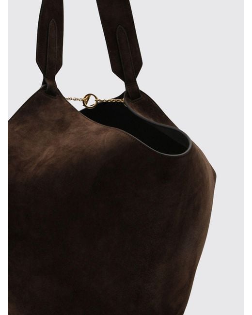 Khaite Black Lotus Suede Leather Bag