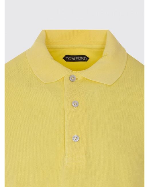 Tom Ford Yellow Basic Cotton Polo Shirt for men
