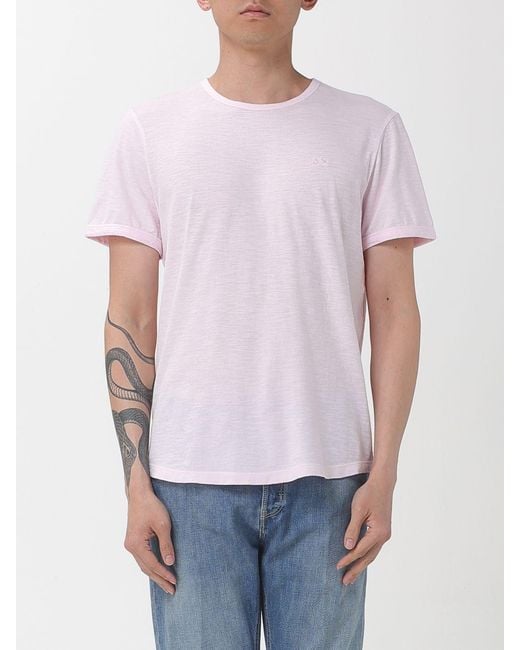 Sun 68 White Basic Cotton T-Shirt for men