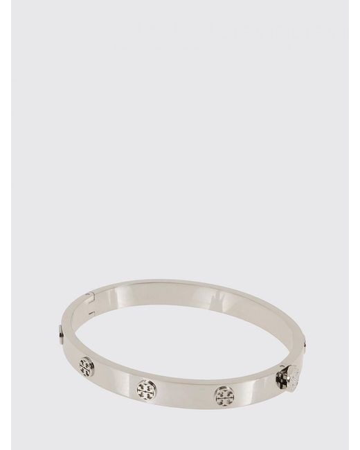 Tory Burch Natural Miller Double T Logo Bangle Bracelet