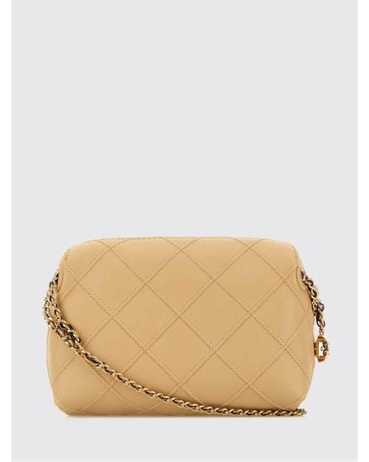 Tory Burch Natural Fleming Matelassé Leather Bag