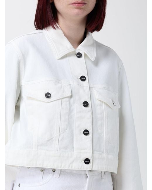 Dondup White Crop Denim Jacket