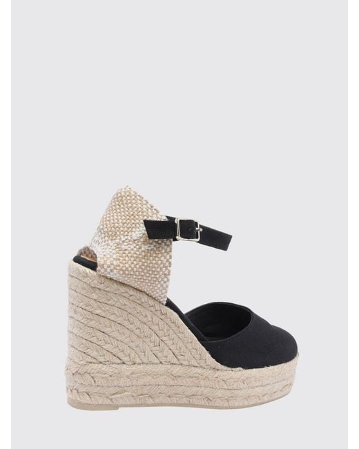 Castaner Natural Carina High-Wedge Canvas Platform Espadrilles With Ankle Tie